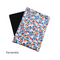 Hand holding a Kindle sleeve with snap to protect Kindle E-readers. Made with a periwinkle and pink rose floral cotton with a matching snap.